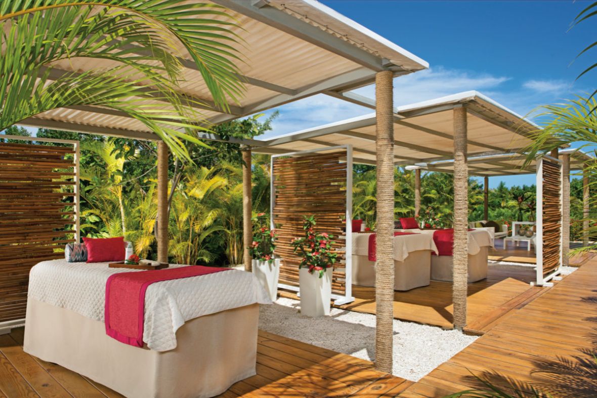 Spa Cabins at the all inclusive hotel Now Larimar in Punta Cana, Dominican Republic
