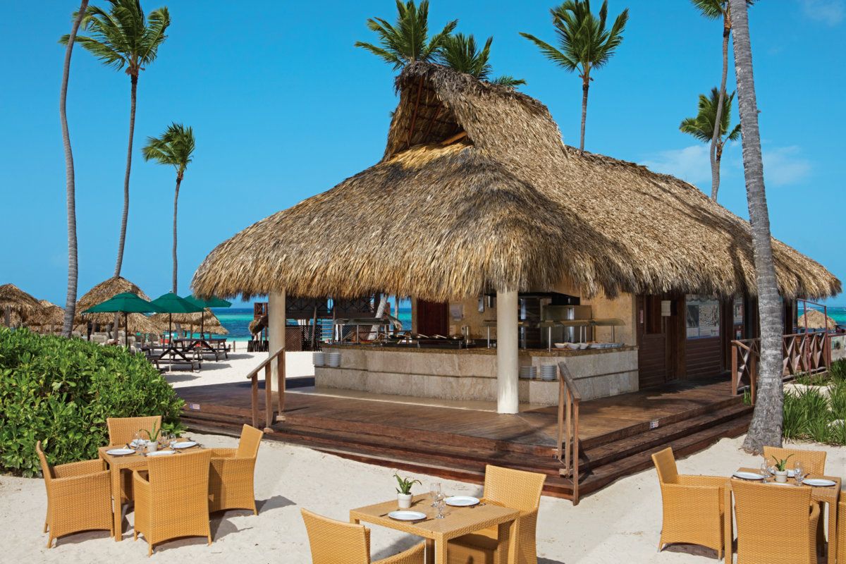 Barefoot Grill Restaurant at the beach of the all inclusive hotel Now Larimar in Punta Cana, Dominican Republic