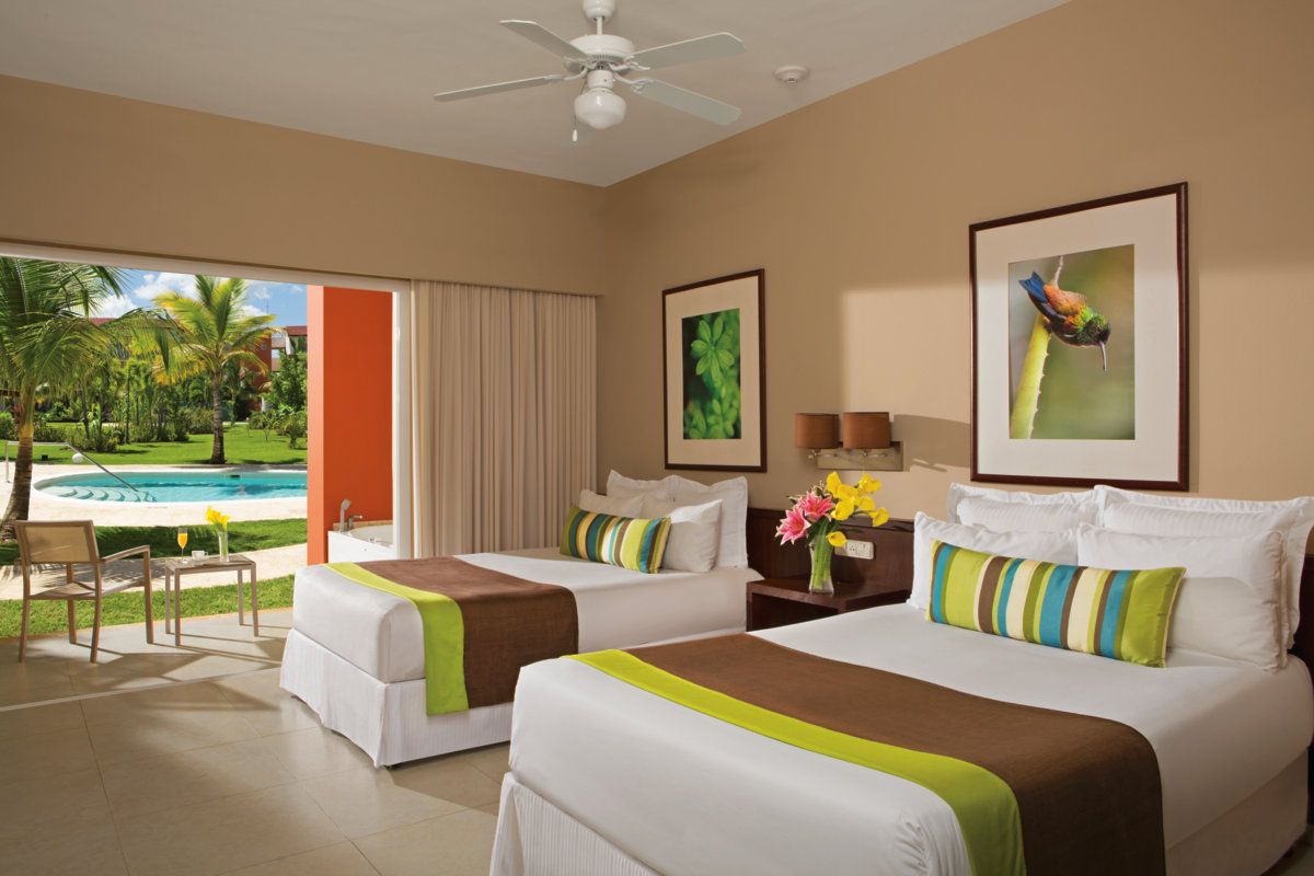 Deluxe Garden View Room at the all inclusive hotel Now Larimar in Punta Cana, Dominican Republic