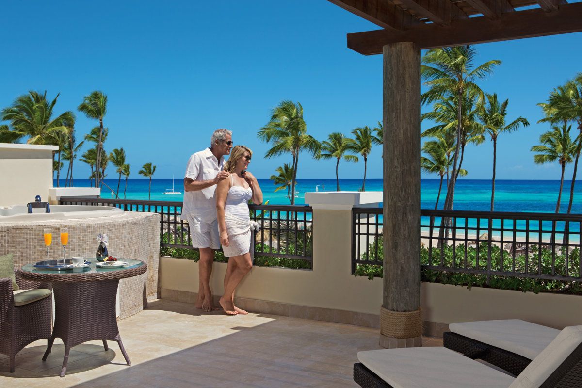 Ocean Front Balcony of a Master Suite at the all inclusive hotel Now Larimar in Punta Cana, Dominican Republic