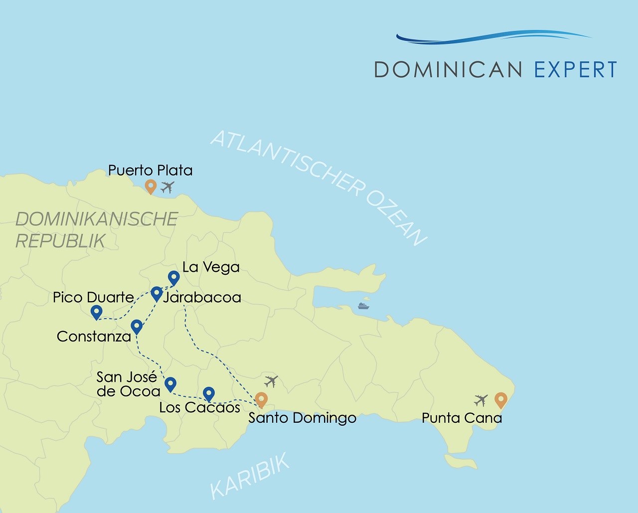 Bergabenteuer im karibischen Hochland  / Mietwagenreise - Map